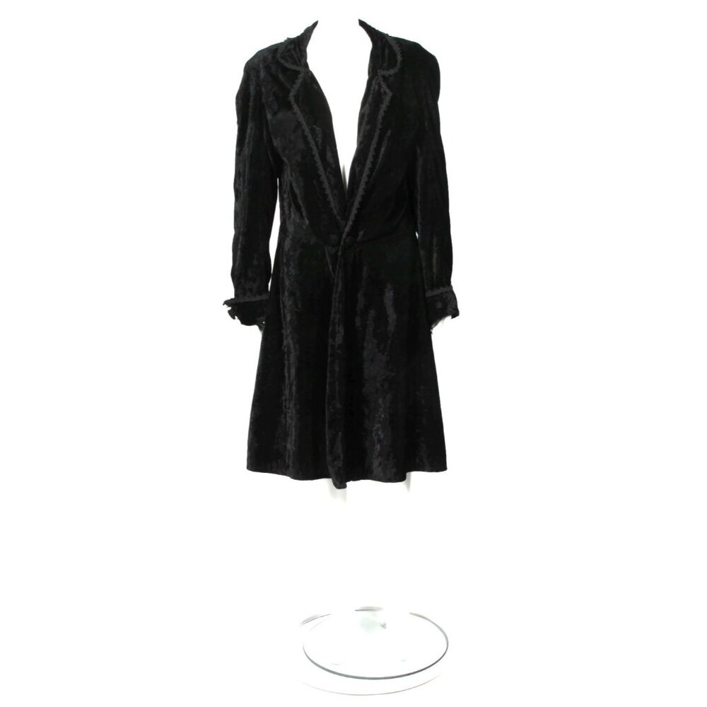 Vintage Y2K JEANNIE NITRO Black Velvet Whimsy Gothic Cloak Long Jacket sz M /005